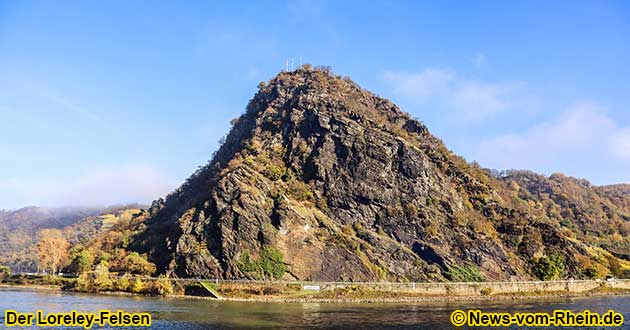 The Loreley rock near Sankt Goarshausen on the Rhine.